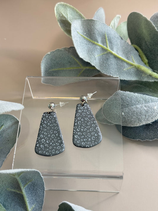 Gunmetal Cheetah Print Earrings