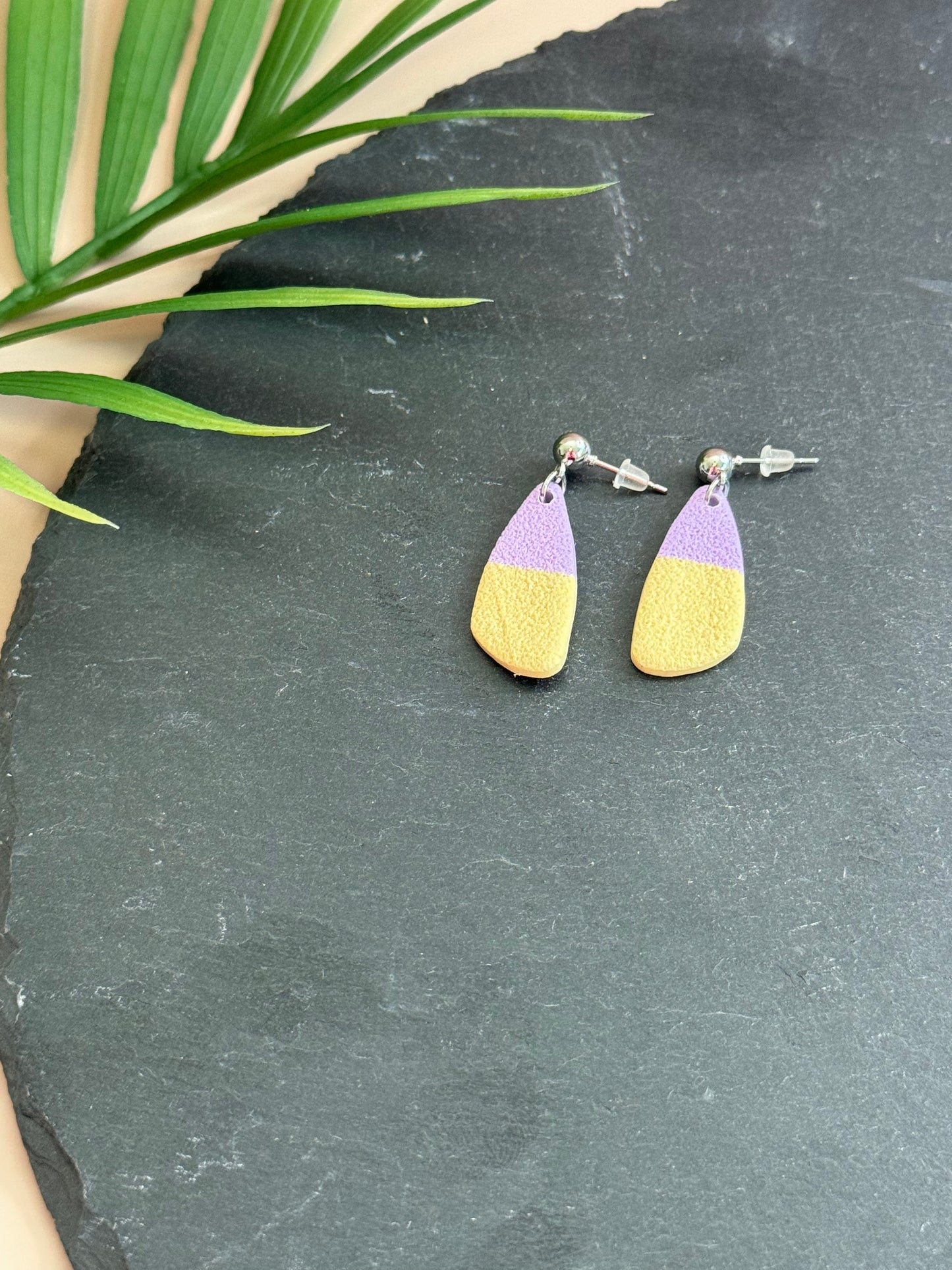 Two-Tone Teardrop Earrings