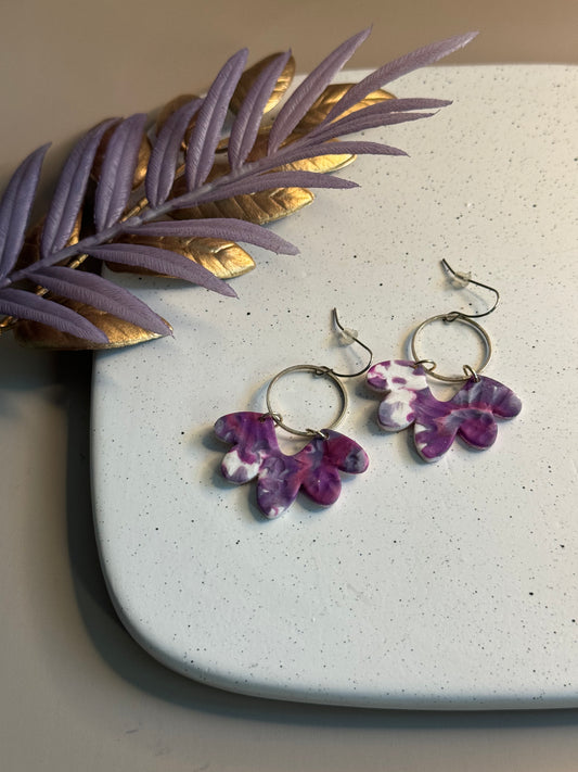 Purple Tie Dye Earrings