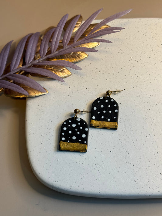 Polka Dot Metallic Earrings