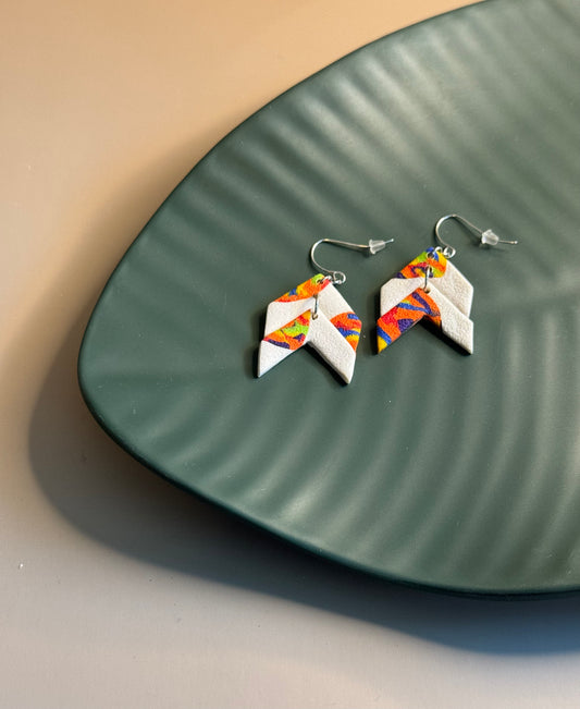 Chevron Color Splash Earrings