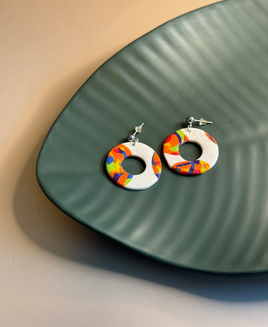 Circle Color Splash Earrings