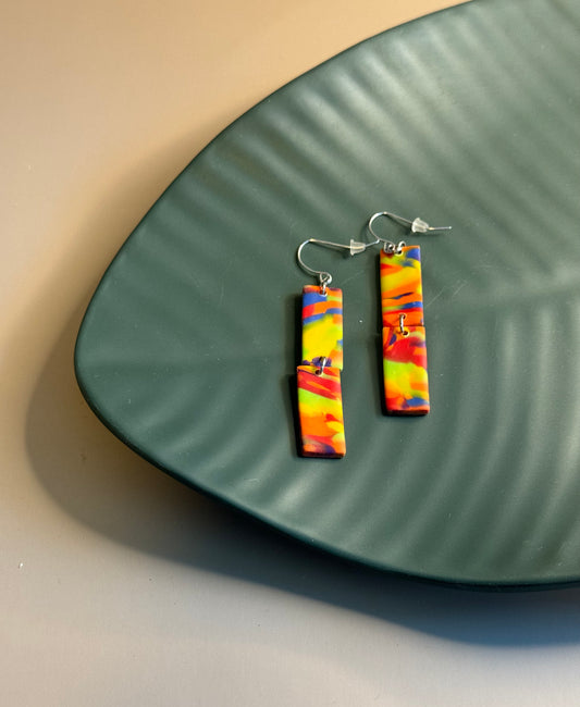 Multi-Color Tie Dye Earrings